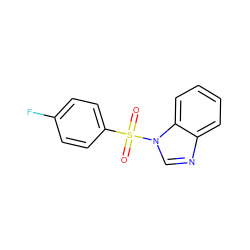 O=S(=O)(c1ccc(F)cc1)n1cnc2ccccc21 ZINC000000051402