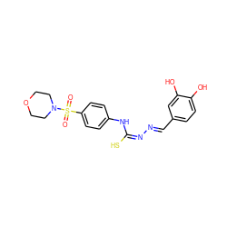 O=S(=O)(c1ccc(N/C(S)=N\N=C\c2ccc(O)c(O)c2)cc1)N1CCOCC1 ZINC000013597888