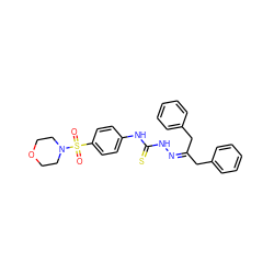 O=S(=O)(c1ccc(NC(=S)NN=C(Cc2ccccc2)Cc2ccccc2)cc1)N1CCOCC1 ZINC000013136849