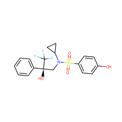 O=S(=O)(c1ccc(O)cc1)N(C[C@](O)(c1ccccc1)C(F)(F)F)C1CC1 ZINC000072125891