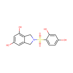 O=S(=O)(c1ccc(O)cc1O)N1Cc2cc(O)cc(O)c2C1 ZINC000095920683