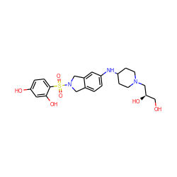 O=S(=O)(c1ccc(O)cc1O)N1Cc2ccc(NC3CCN(C[C@H](O)CO)CC3)cc2C1 ZINC001772583706