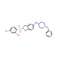 O=S(=O)(c1ccc(O)cc1O)N1Cc2ccc(NC3CCN(Cc4ccccc4)CC3)cc2C1 ZINC001772606884