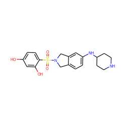 O=S(=O)(c1ccc(O)cc1O)N1Cc2ccc(NC3CCNCC3)cc2C1 ZINC000584905679