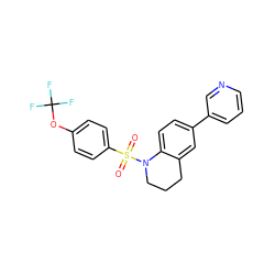 O=S(=O)(c1ccc(OC(F)(F)F)cc1)N1CCCc2cc(-c3cccnc3)ccc21 ZINC000299823081