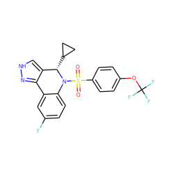 O=S(=O)(c1ccc(OC(F)(F)F)cc1)N1c2ccc(F)cc2-c2n[nH]cc2[C@@H]1C1CC1 ZINC000045316606