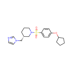 O=S(=O)(c1ccc(OC2CCCC2)cc1)N1CCC[C@@H](Cn2ccnc2)C1 ZINC000653912926