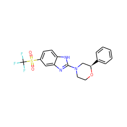 O=S(=O)(c1ccc2[nH]c(N3CCO[C@H](c4ccccc4)C3)nc2c1)C(F)(F)F ZINC000095574978