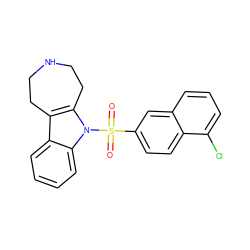 O=S(=O)(c1ccc2c(Cl)cccc2c1)n1c2c(c3ccccc31)CCNCC2 ZINC000040936369