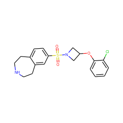 O=S(=O)(c1ccc2c(c1)CCNCC2)N1CC(Oc2ccccc2Cl)C1 ZINC000040956376