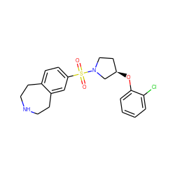 O=S(=O)(c1ccc2c(c1)CCNCC2)N1CC[C@@H](Oc2ccccc2Cl)C1 ZINC000040829209