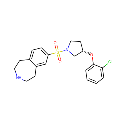 O=S(=O)(c1ccc2c(c1)CCNCC2)N1CC[C@H](Oc2ccccc2Cl)C1 ZINC000040423156