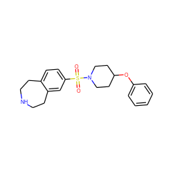 O=S(=O)(c1ccc2c(c1)CCNCC2)N1CCC(Oc2ccccc2)CC1 ZINC000040423159