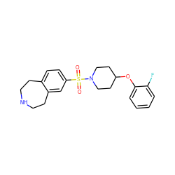 O=S(=O)(c1ccc2c(c1)CCNCC2)N1CCC(Oc2ccccc2F)CC1 ZINC000042891800