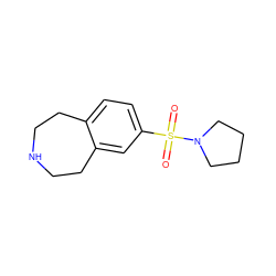 O=S(=O)(c1ccc2c(c1)CCNCC2)N1CCCC1 ZINC000040952610