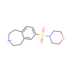 O=S(=O)(c1ccc2c(c1)CCNCC2)N1CCOCC1 ZINC000040950220