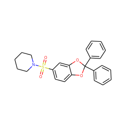 O=S(=O)(c1ccc2c(c1)OC(c1ccccc1)(c1ccccc1)O2)N1CCCCC1 ZINC000029052805