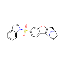 O=S(=O)(c1ccc2c3c(oc2c1)C[C@H]1CC[C@H]3N1)n1ccc2ccccc21 ZINC000143499561