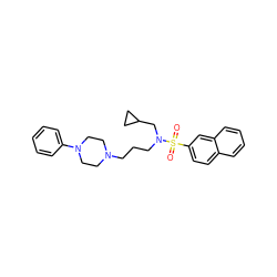 O=S(=O)(c1ccc2ccccc2c1)N(CCCN1CCN(c2ccccc2)CC1)CC1CC1 ZINC000045367719