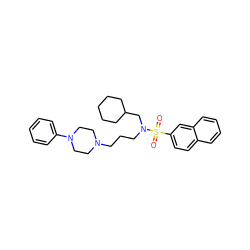 O=S(=O)(c1ccc2ccccc2c1)N(CCCN1CCN(c2ccccc2)CC1)CC1CCCCC1 ZINC000045369425