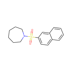 O=S(=O)(c1ccc2ccccc2c1)N1CCCCCC1 ZINC000004043887