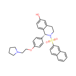 O=S(=O)(c1ccc2ccccc2c1)N1CCc2cc(O)ccc2[C@H]1c1ccc(OCCN2CCCC2)cc1 ZINC000026664189