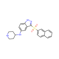 O=S(=O)(c1ccc2ccccc2c1)c1n[nH]c2ccc(NC3CCNCC3)cc12 ZINC000035278970