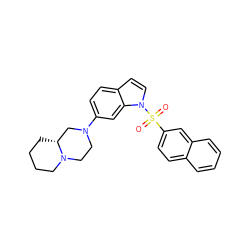 O=S(=O)(c1ccc2ccccc2c1)n1ccc2ccc(N3CCN4CCCC[C@@H]4C3)cc21 ZINC000029416979