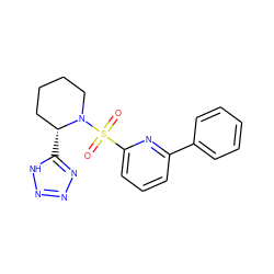 O=S(=O)(c1cccc(-c2ccccc2)n1)N1CCCC[C@H]1c1nnn[nH]1 ZINC000116296356