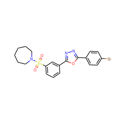 O=S(=O)(c1cccc(-c2nnc(-c3ccc(Br)cc3)o2)c1)N1CCCCCC1 ZINC000000990960