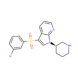 O=S(=O)(c1cccc(Br)c1)c1cn([C@@H]2CCCNC2)c2ncccc12 ZINC000028862352