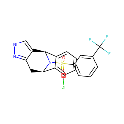 O=S(=O)(c1cccc(C(F)(F)F)c1)N1[C@@H]2Cc3n[nH]cc3[C@H]1c1cccc(Cl)c12 ZINC000096906463