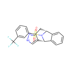 O=S(=O)(c1cccc(C(F)(F)F)c1)N1[C@@H]2Cc3n[nH]cc3[C@H]1c1ccccc12 ZINC000096906459