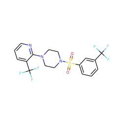 O=S(=O)(c1cccc(C(F)(F)F)c1)N1CCN(c2ncccc2C(F)(F)F)CC1 ZINC000029045786