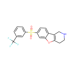 O=S(=O)(c1cccc(C(F)(F)F)c1)c1ccc2c3c(oc2c1)CCNC3 ZINC000143576198