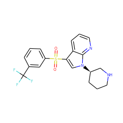 O=S(=O)(c1cccc(C(F)(F)F)c1)c1cn([C@@H]2CCCNC2)c2ncccc12 ZINC000028862336