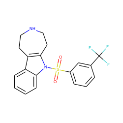 O=S(=O)(c1cccc(C(F)(F)F)c1)n1c2c(c3ccccc31)CCNCC2 ZINC000040420977