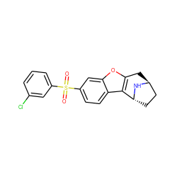 O=S(=O)(c1cccc(Cl)c1)c1ccc2c3c(oc2c1)C[C@H]1CC[C@H]3N1 ZINC000143282206