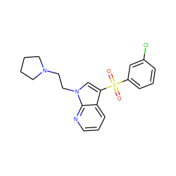 O=S(=O)(c1cccc(Cl)c1)c1cn(CCN2CCCC2)c2ncccc12 ZINC000045316662