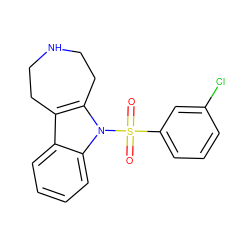 O=S(=O)(c1cccc(Cl)c1)n1c2c(c3ccccc31)CCNCC2 ZINC000040893808