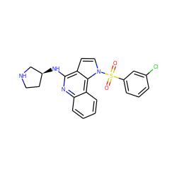 O=S(=O)(c1cccc(Cl)c1)n1ccc2c(N[C@H]3CCNC3)nc3ccccc3c21 ZINC000223369153