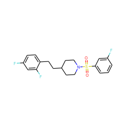 O=S(=O)(c1cccc(F)c1)N1CCC(CCc2ccc(F)cc2F)CC1 ZINC000036270439