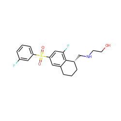 O=S(=O)(c1cccc(F)c1)c1cc(F)c2c(c1)CCC[C@H]2CNCCO ZINC000049793062