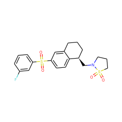 O=S(=O)(c1cccc(F)c1)c1ccc2c(c1)CCC[C@H]2CN1CCCS1(=O)=O ZINC000049051132