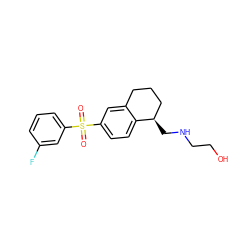 O=S(=O)(c1cccc(F)c1)c1ccc2c(c1)CCC[C@H]2CNCCO ZINC000049037192