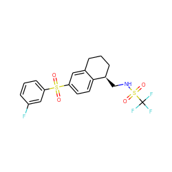 O=S(=O)(c1cccc(F)c1)c1ccc2c(c1)CCC[C@H]2CNS(=O)(=O)C(F)(F)F ZINC000049110749