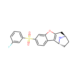 O=S(=O)(c1cccc(F)c1)c1ccc2c3c(oc2c1)C[C@H]1CC[C@H]3N1 ZINC000143549873