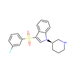 O=S(=O)(c1cccc(F)c1)c1cn([C@@H]2CCCNC2)c2ccccc12 ZINC000049032676