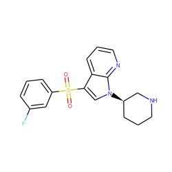 O=S(=O)(c1cccc(F)c1)c1cn([C@@H]2CCCNC2)c2ncccc12 ZINC000028862366