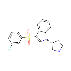 O=S(=O)(c1cccc(F)c1)c1cn([C@@H]2CCNC2)c2ccccc12 ZINC000049033417